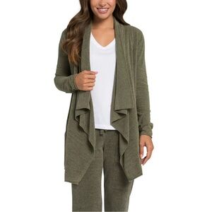 Barefoot Dreams CozyChic Ultra Lite Hi/lo Cardigan Olive Green